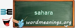 WordMeaning blackboard for sahara